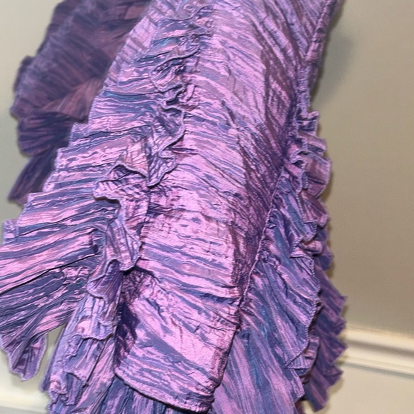 Jessica McClintock Violet Purple Iridescent Ruffled Strapless Party Dress Sz 10 - Picture 9 of 16